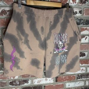 Women’s Skull Wild Ride Rebel Of Heart Athletic Casual Lounge Gym Shorts